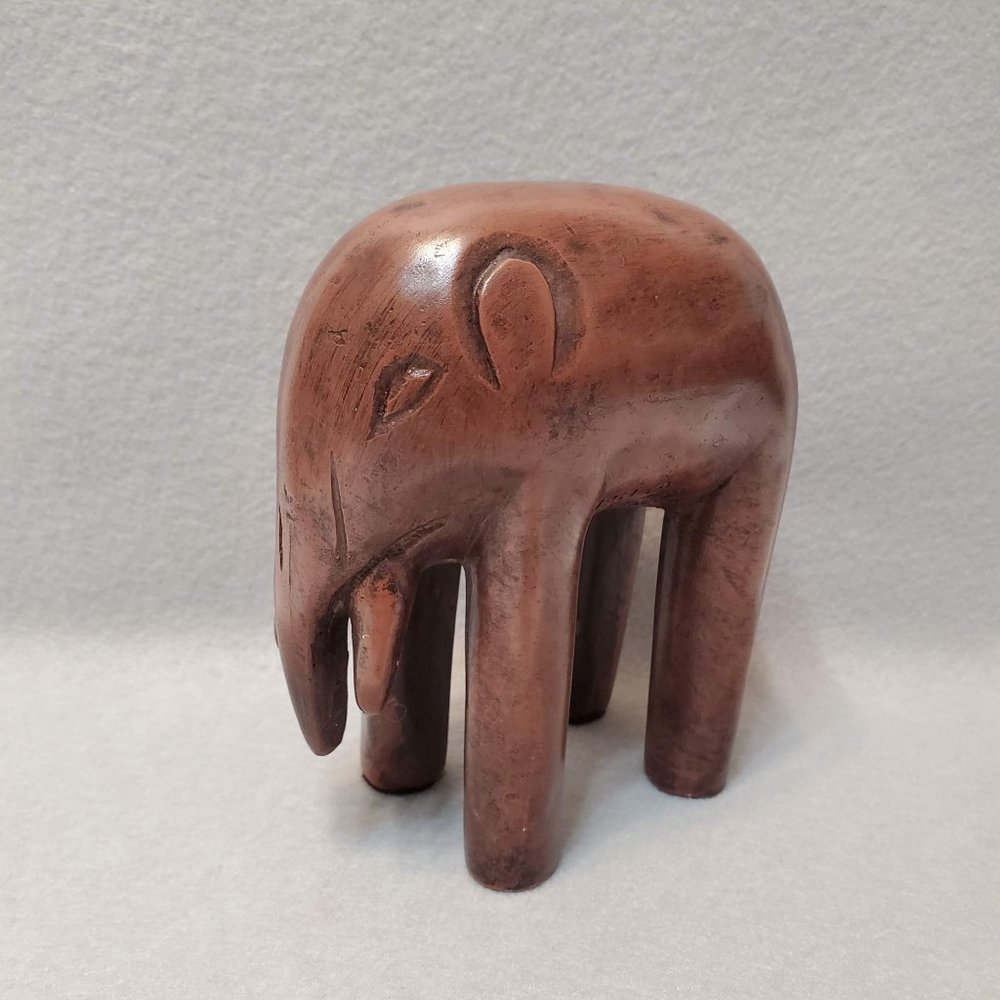 Vintage 1961 Austin Productions Elephant Sculpture, Signed Pottery Folk Art